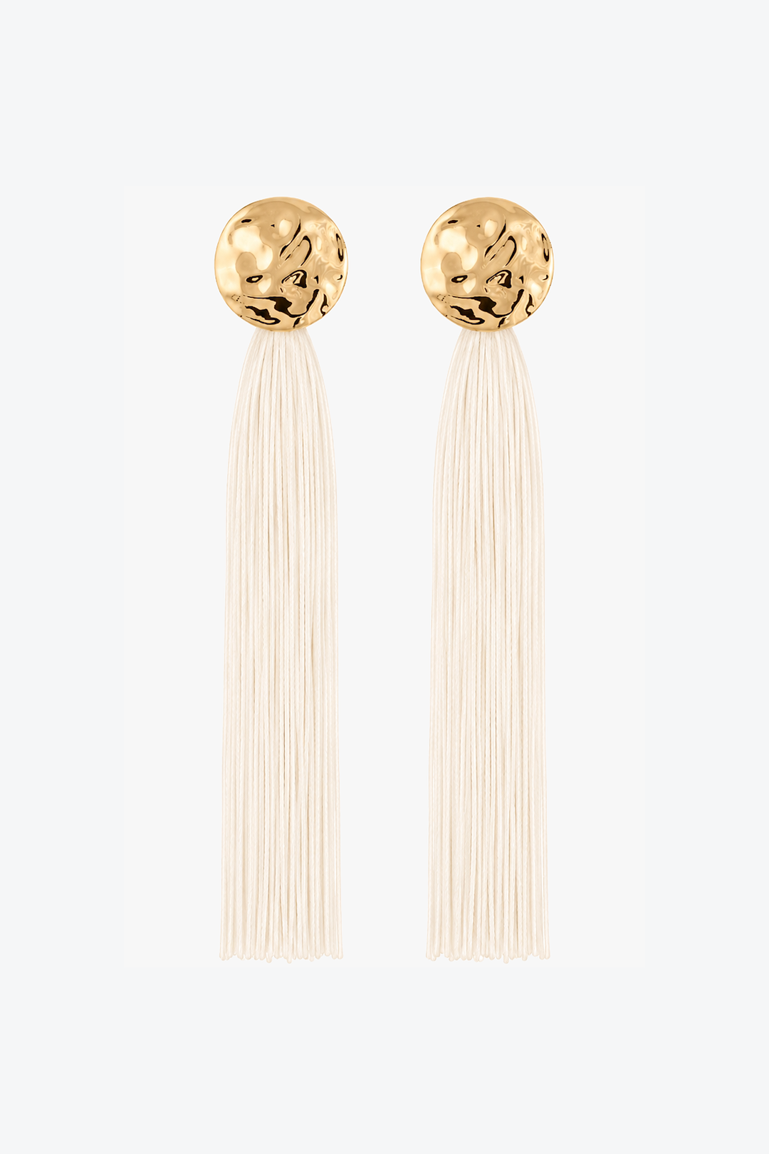 Fringe Tassel Earring (Gold/Cream)