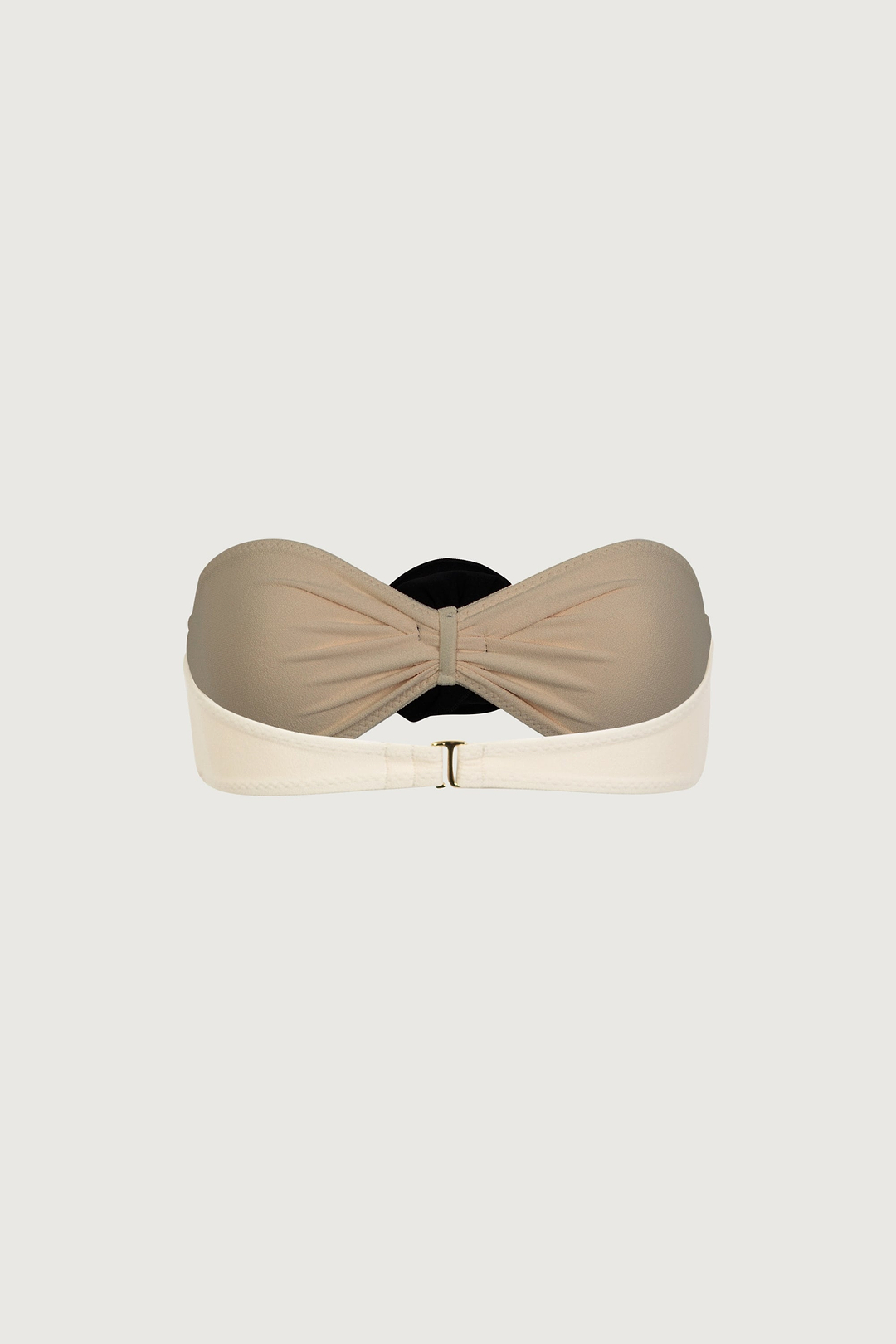 Rosette Bandeau Top (Faux Suede Cream/Black)