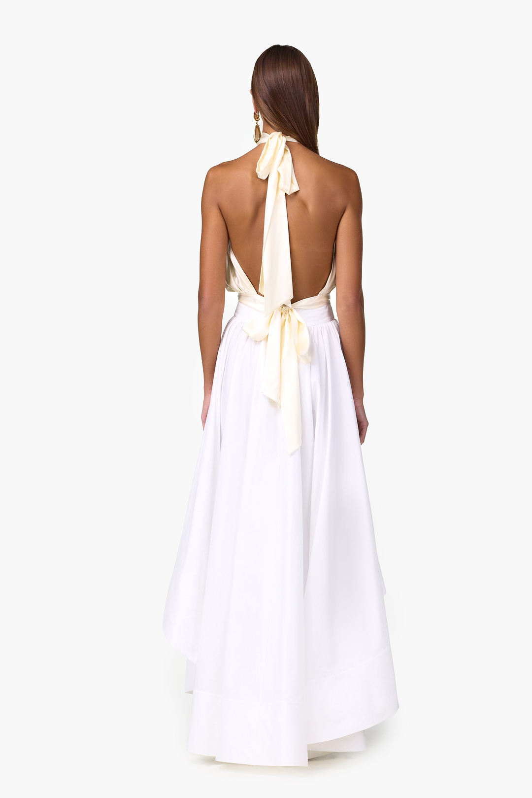 High Low Poplin Skirt (White)
