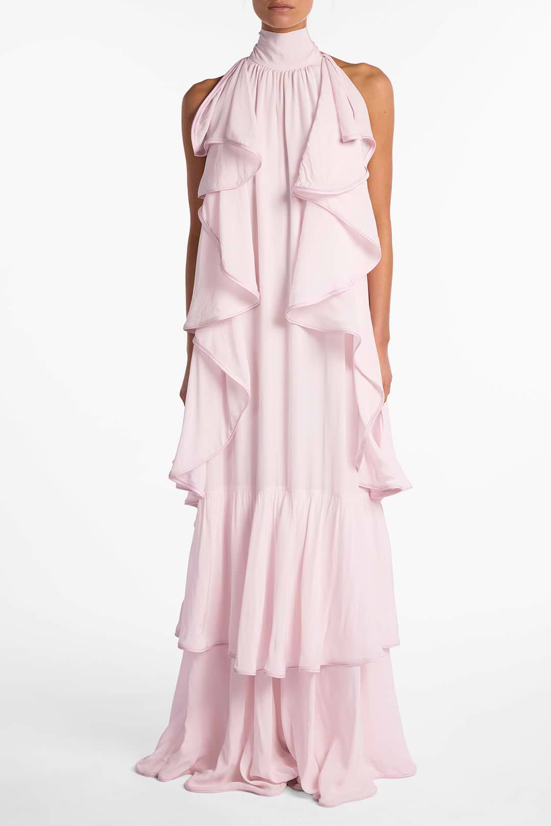 Layered Chiffon Gown (Pale Pink)