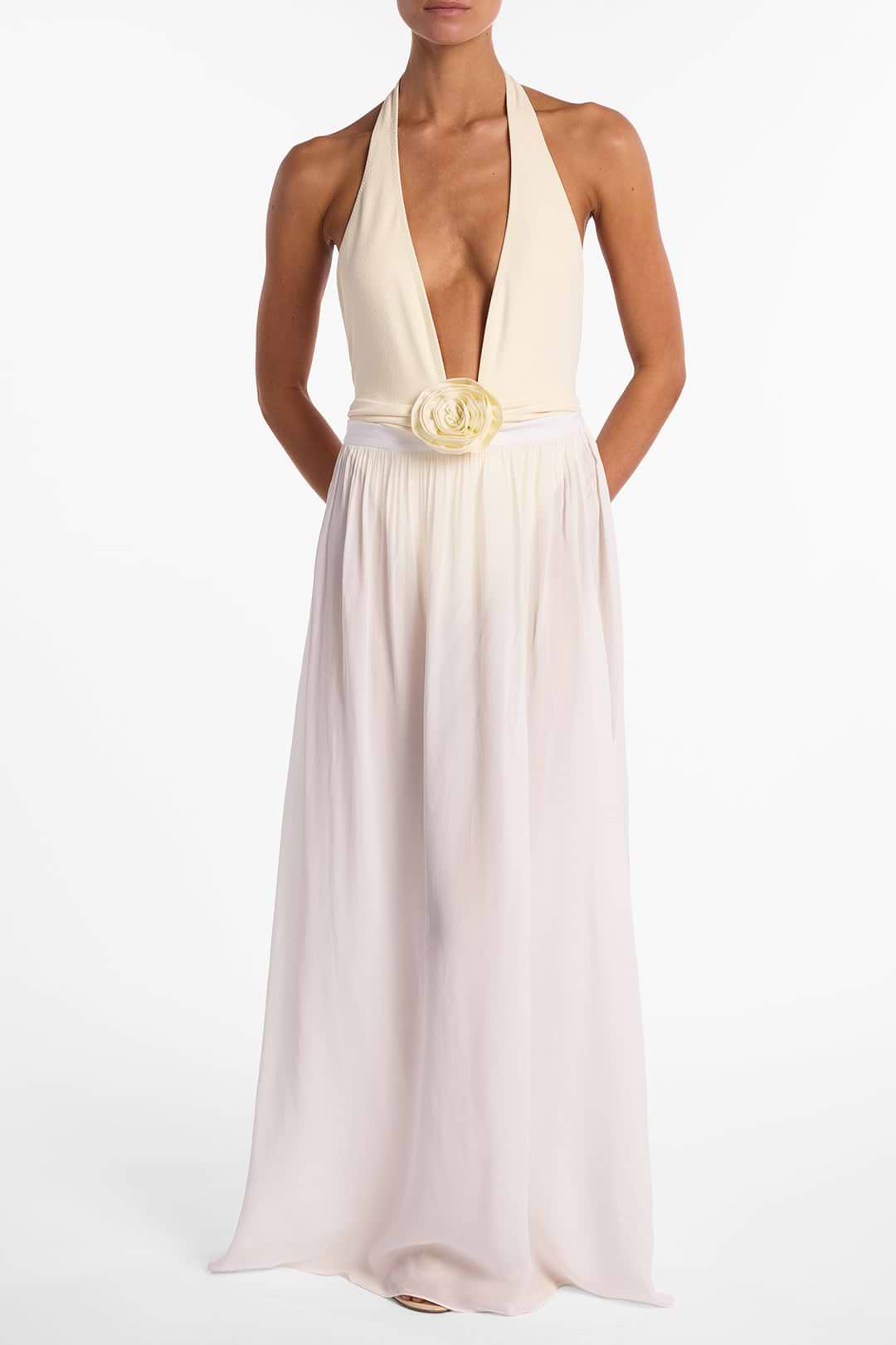 Chiffon Maxi Skirt (Cream)