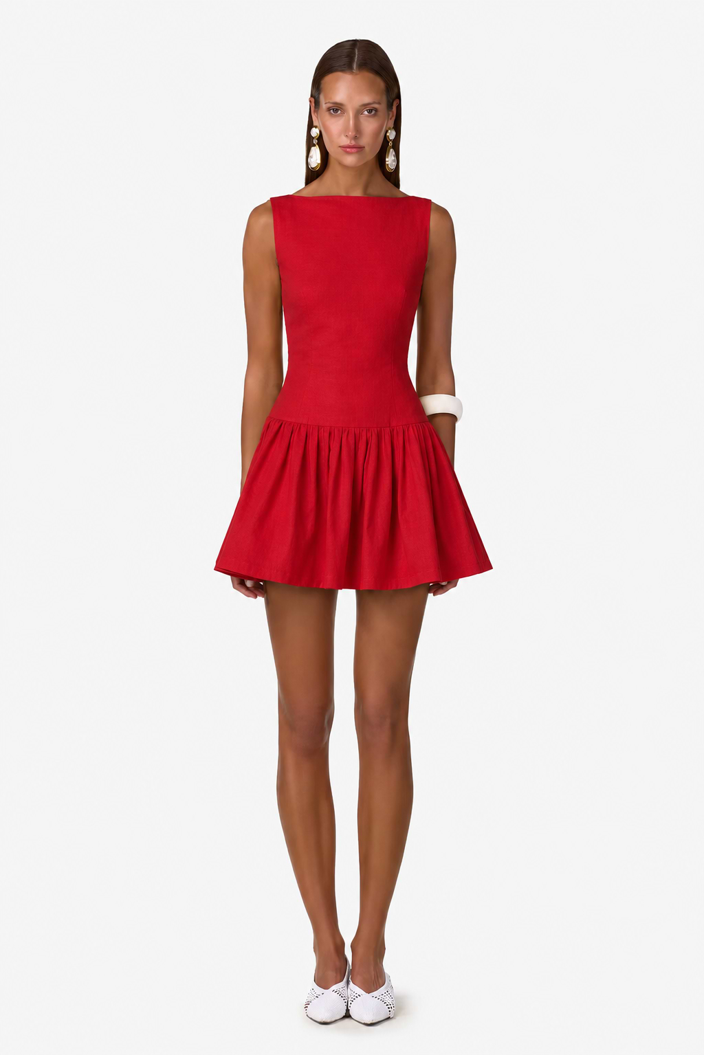 Poplin Mini Dress (Red)