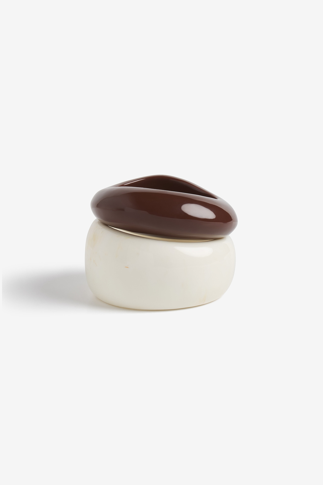 Wave Bangle Set (Bone/Brown Resin)
