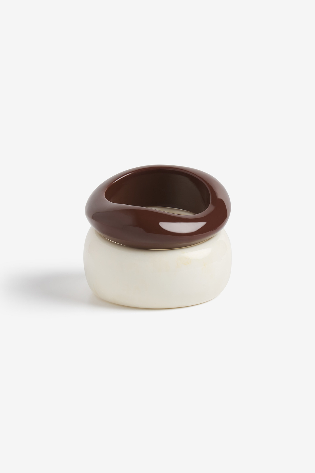 Wave Bangle Set (Bone/Brown Resin)