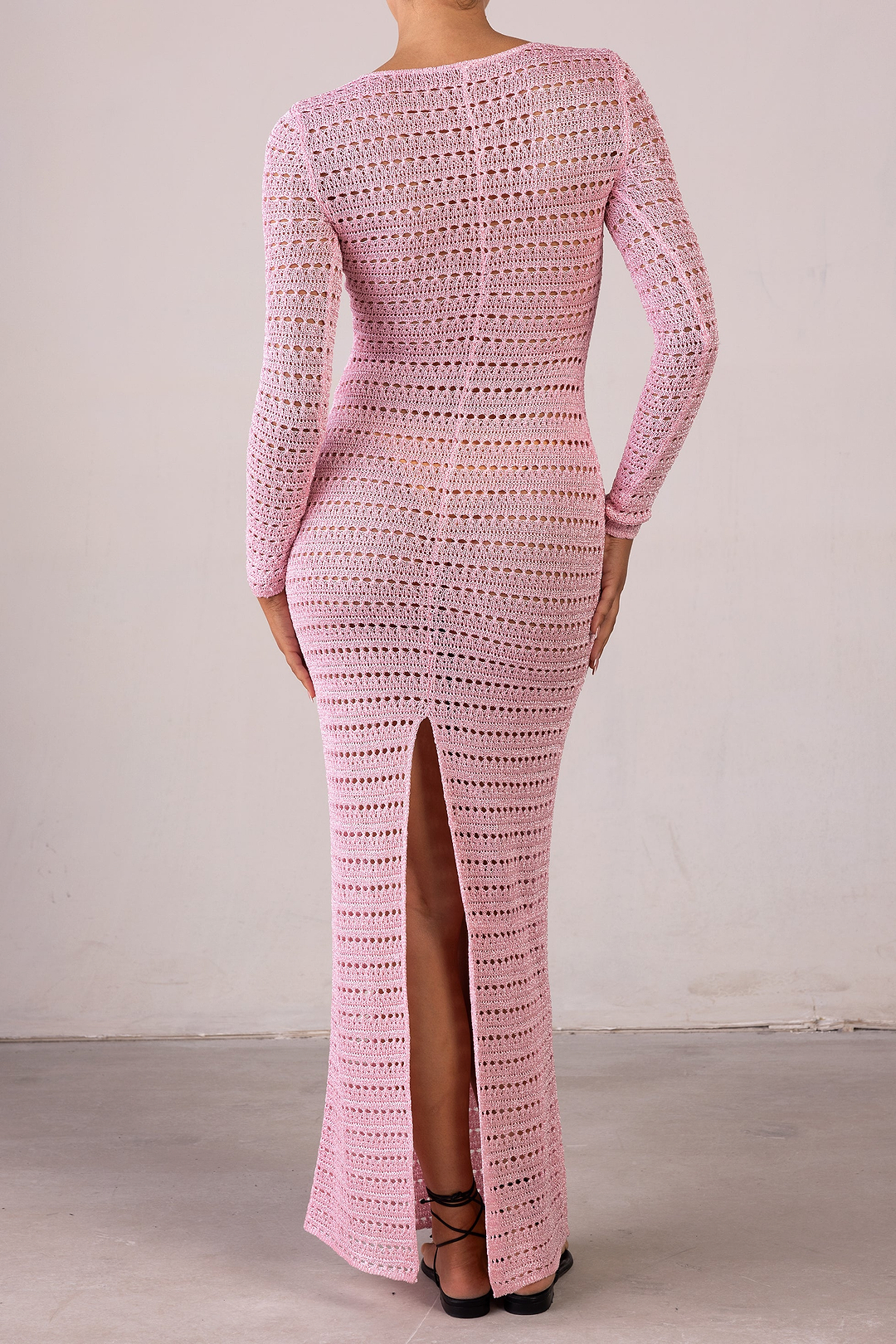 Rosette Crochet Dress (Pink)