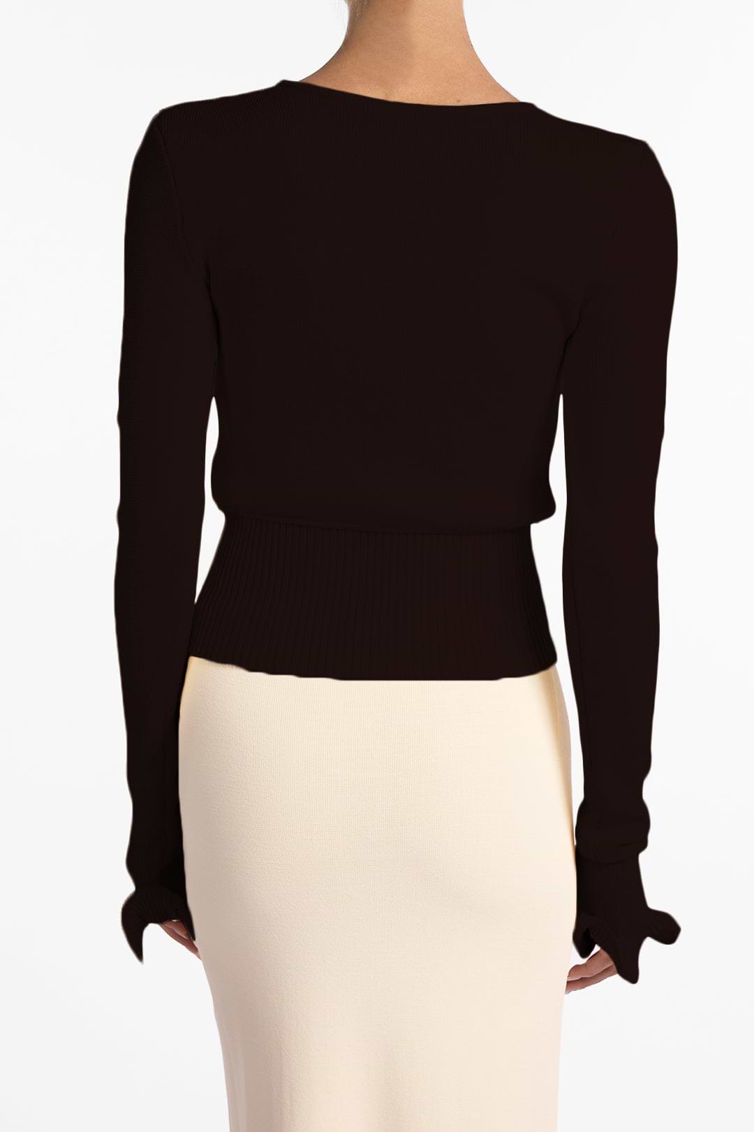 Ruffle Hem Sweater (Black)