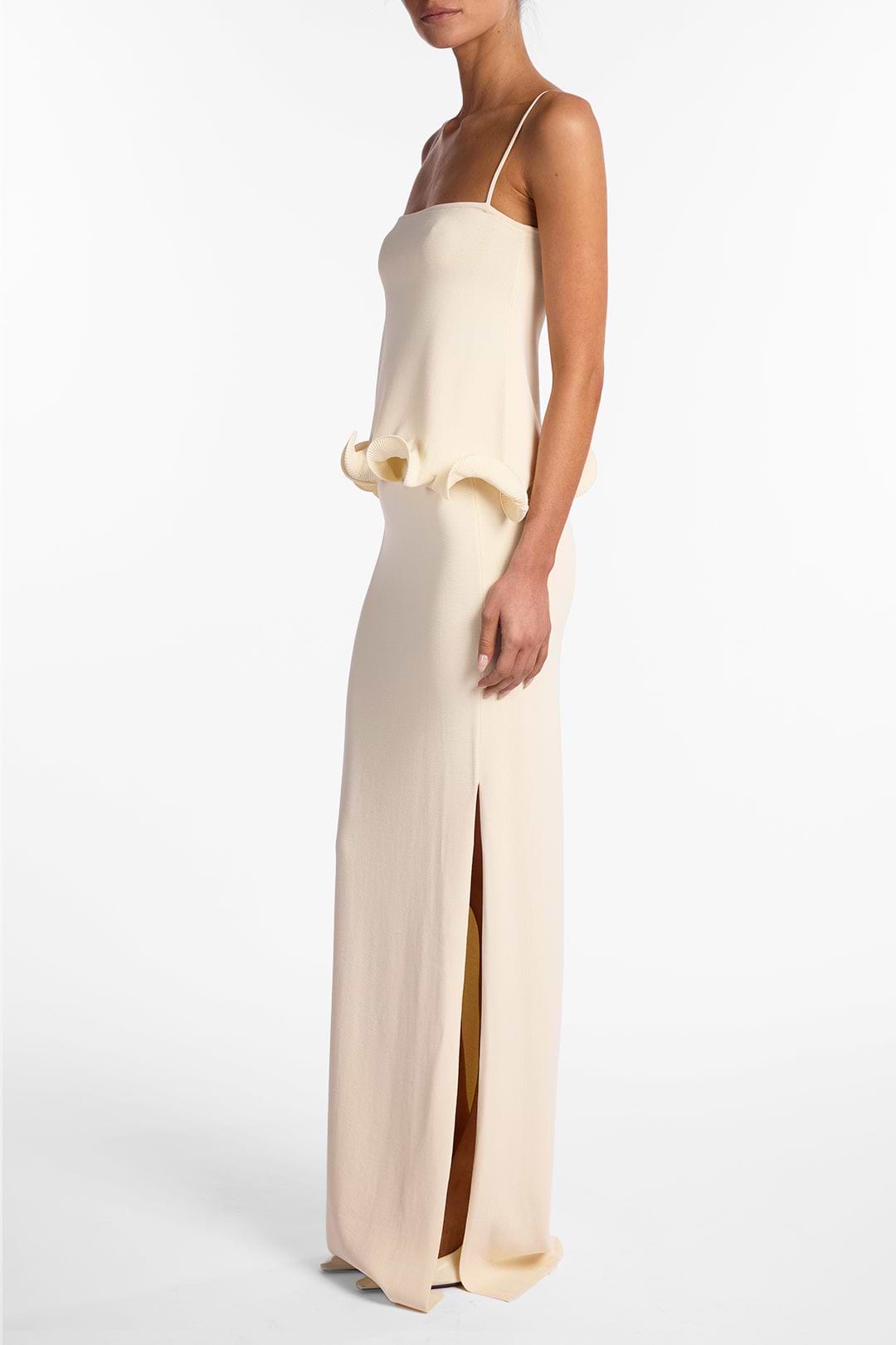 Ruffle Hem Tank Top (Cream)
