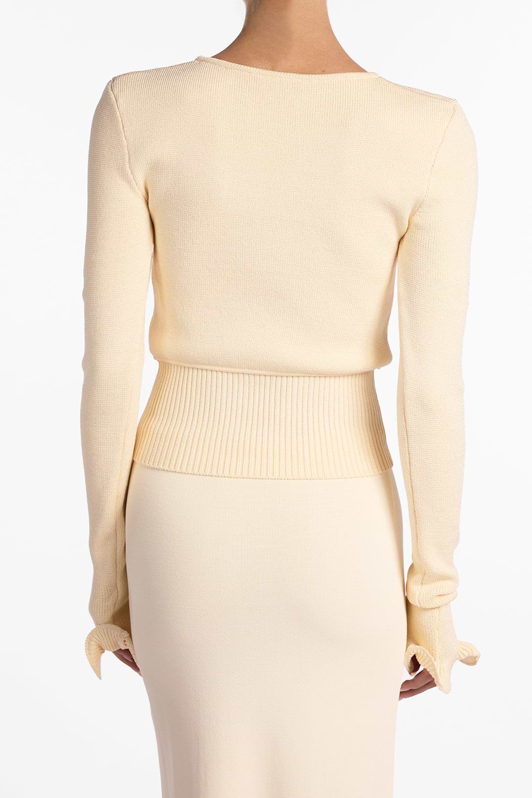 Ruffle Hem Sweater (Cream)