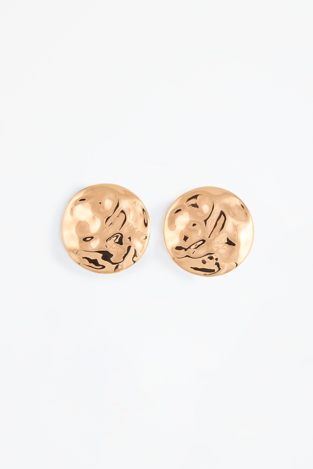 Hammered Disc Earring (Gold)