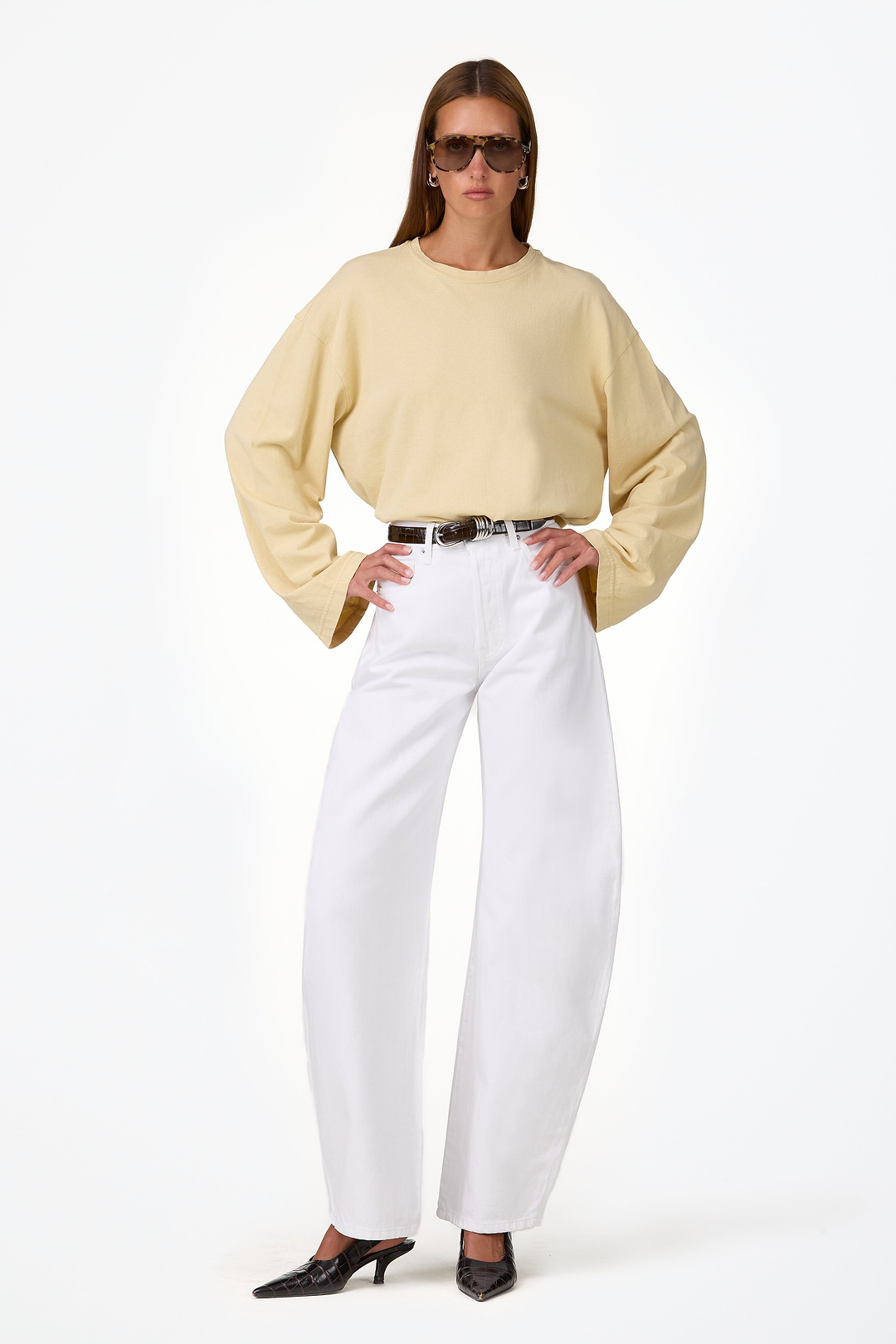 The Boyfriend Long Sleeve Tee (Wheat)