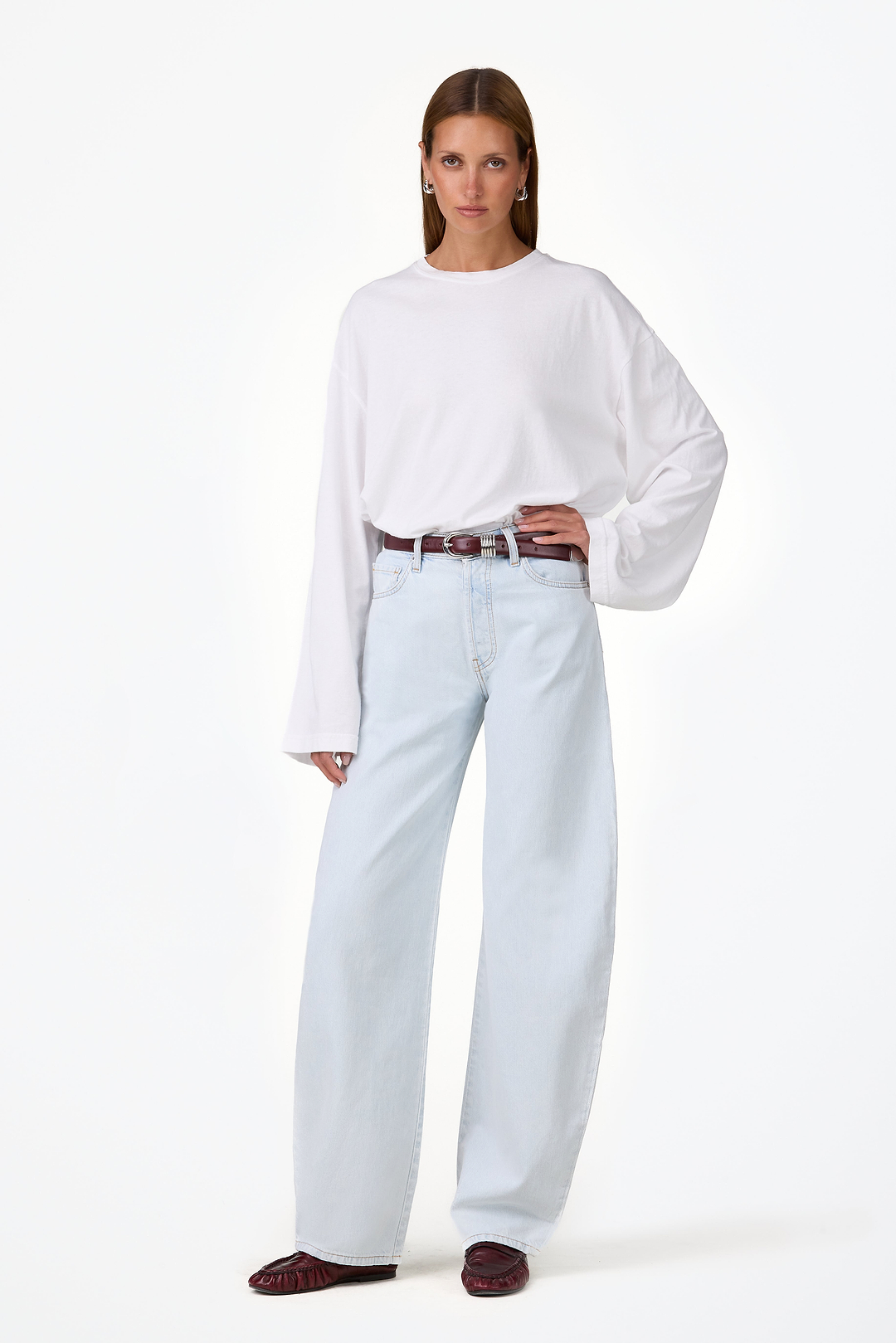 The Boyfriend Long Sleeve Tee (White)