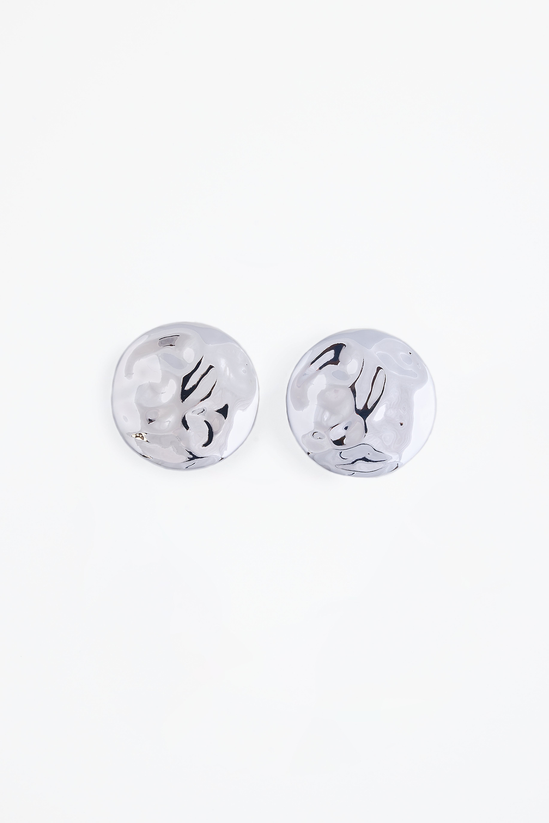 Hammered Disc Earring (Silver)