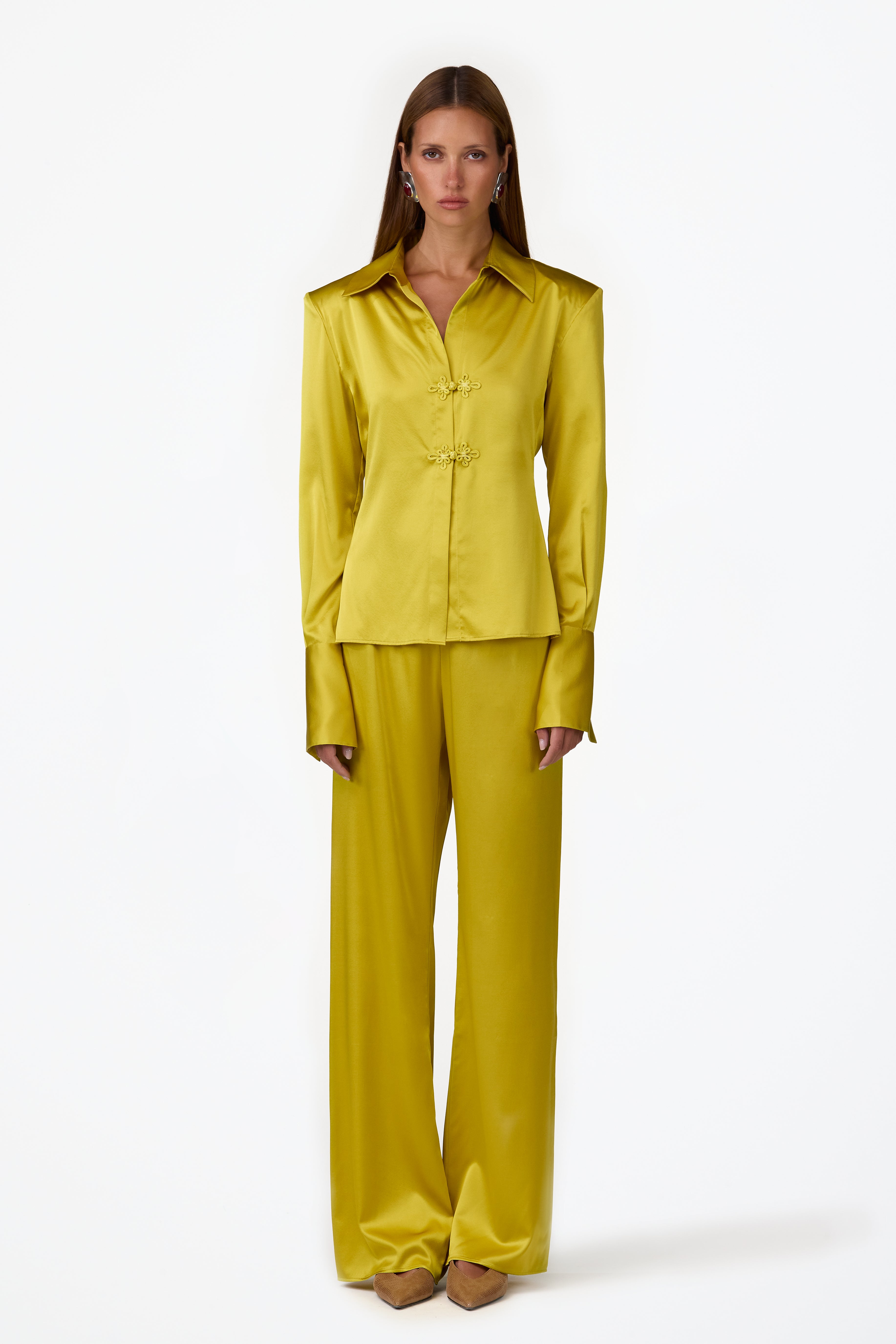 Silk Pant (Chartreuse)