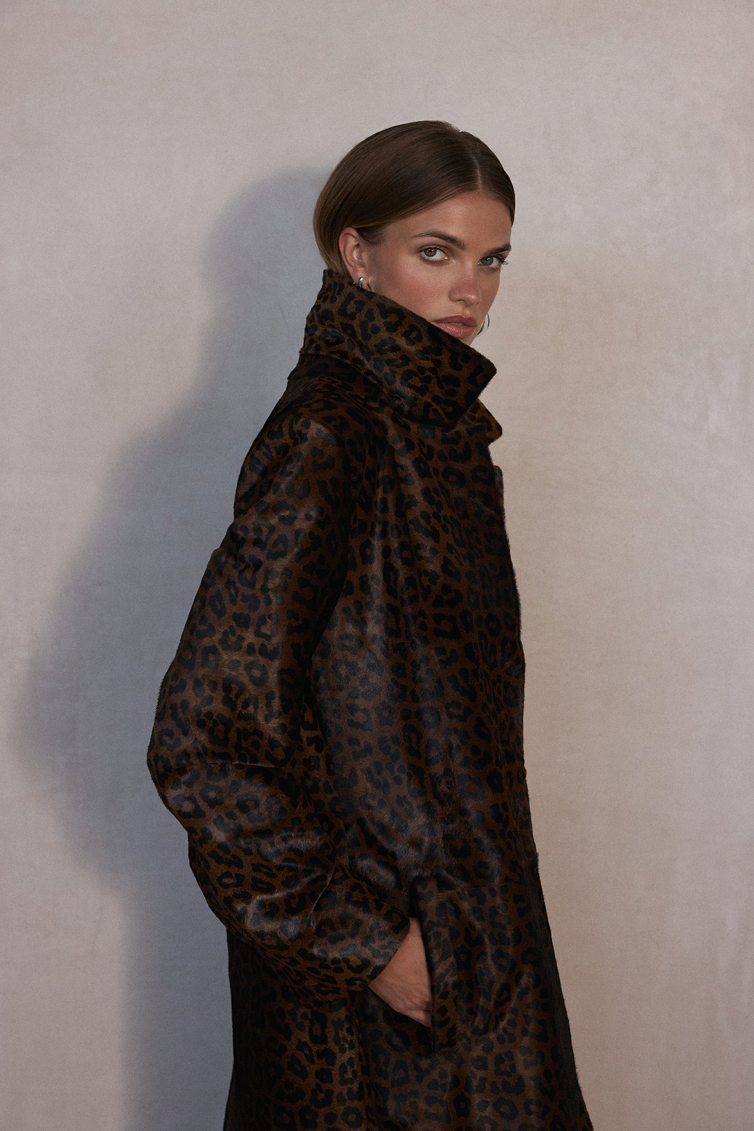 Pony Hair Trench Coat (Leopard)