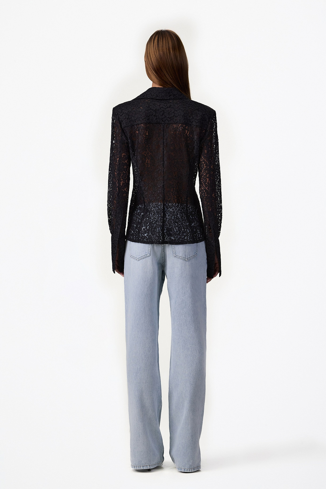 Tailored Lace Blouse (Black)