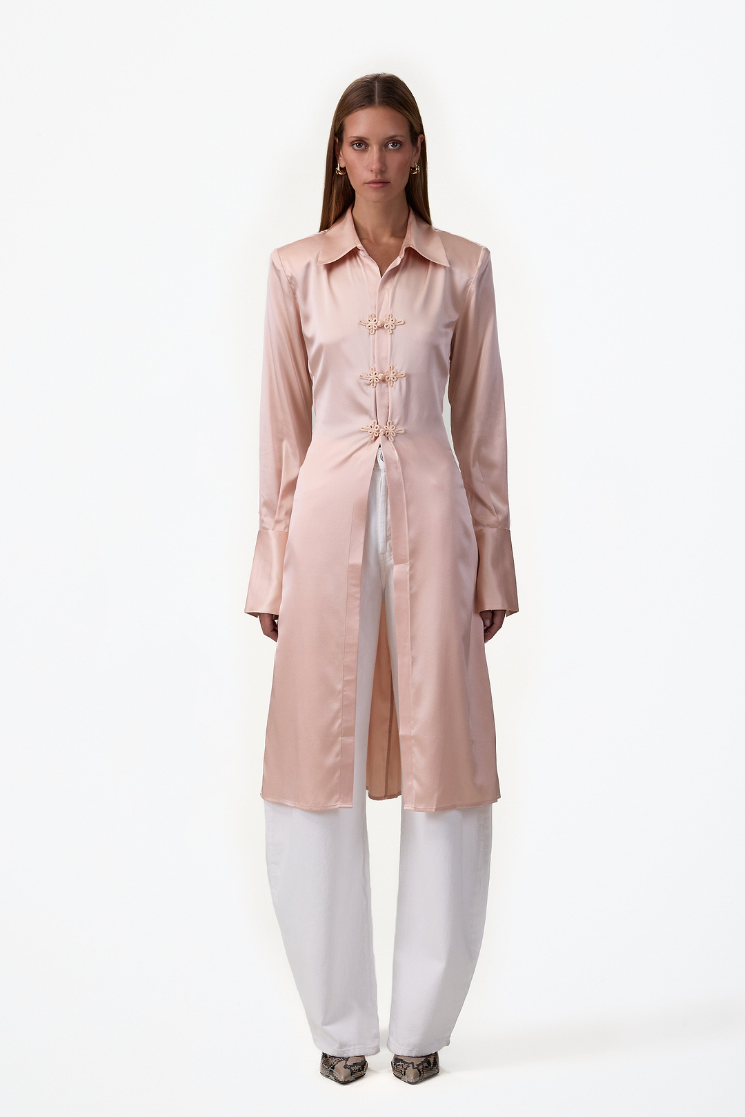 Tailored Silk Duster (Rose Clay)