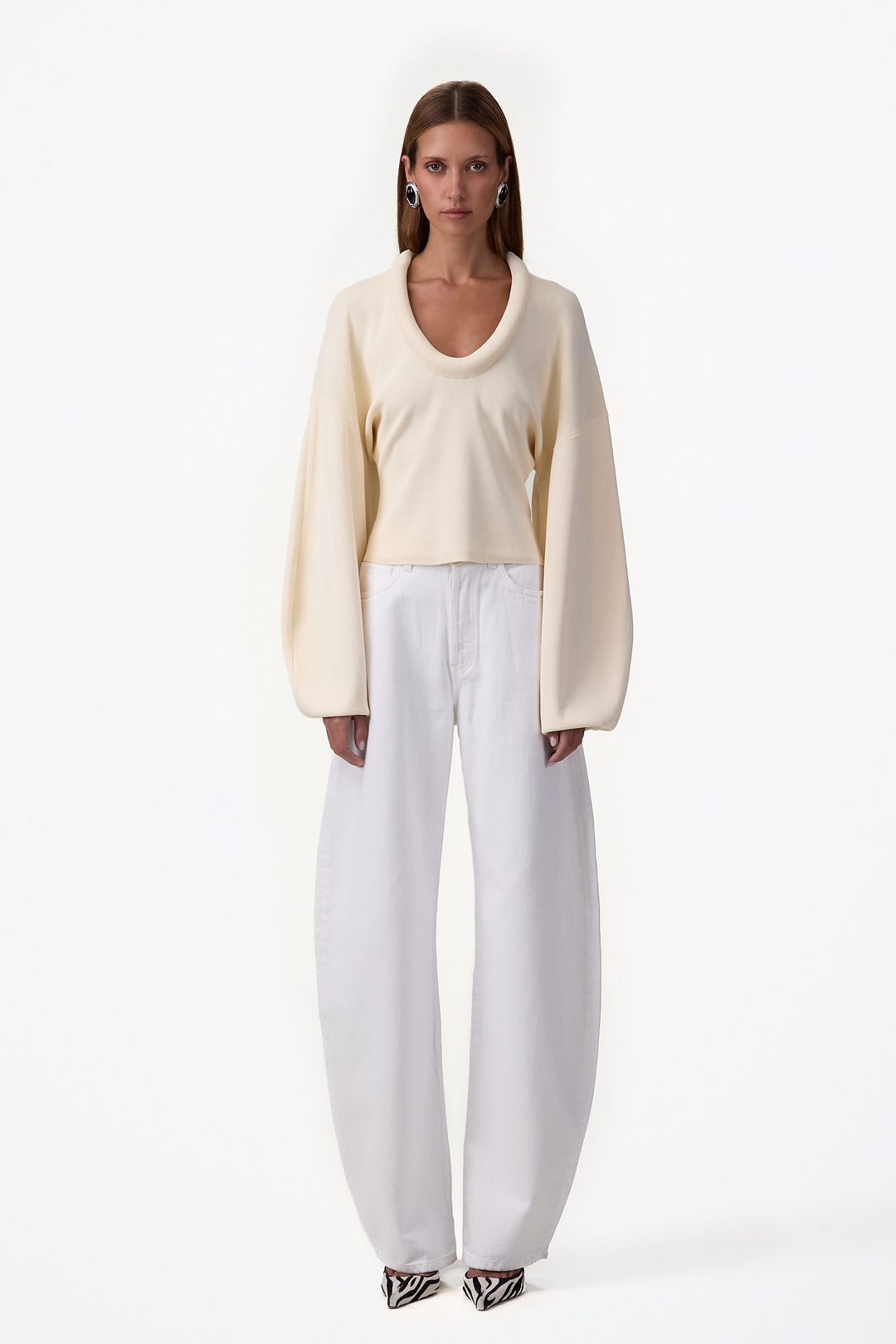 Knit Barrel Sweater (Cream)