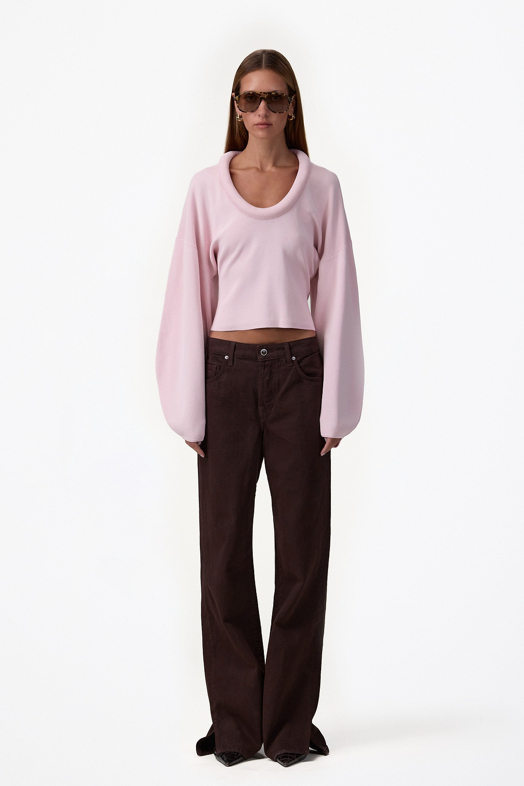 Knit Barrel Sweater (Dusty Pink)