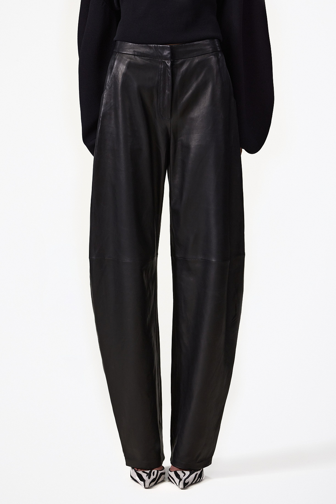 Leather Barrel Pant (Black)
