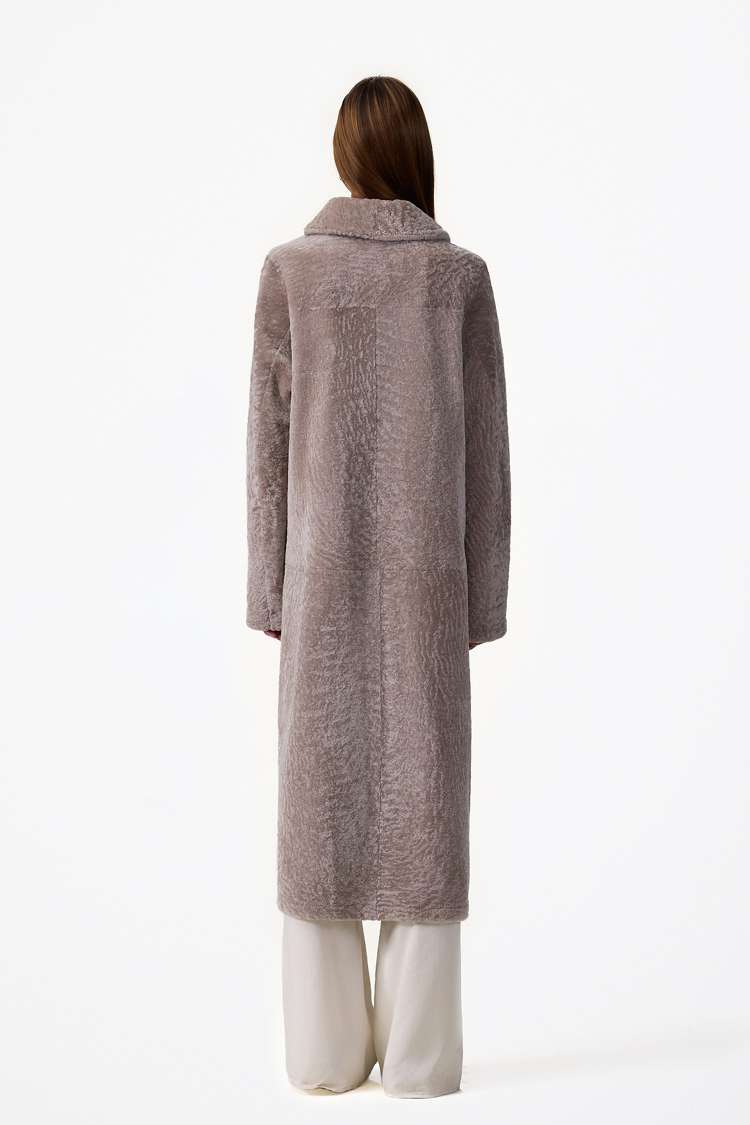 Shearling Long Coat (Greige)