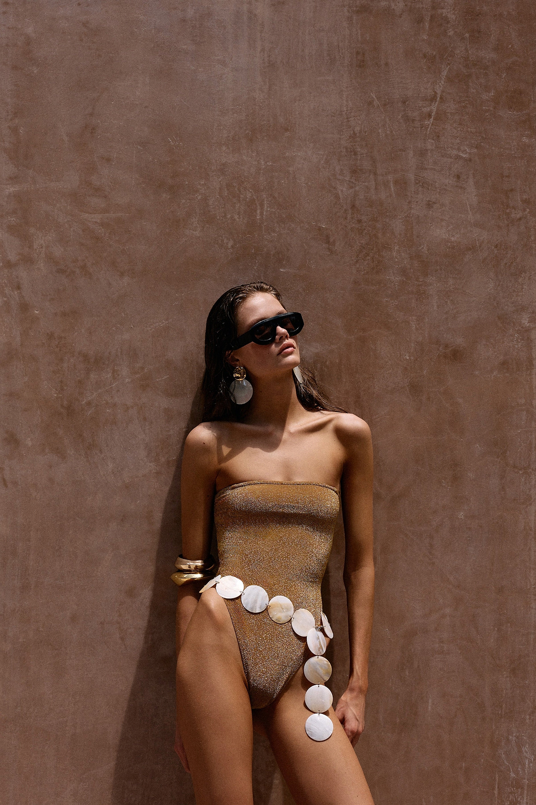 Strapless One Piece (Mocha Shimmer Lurex)
