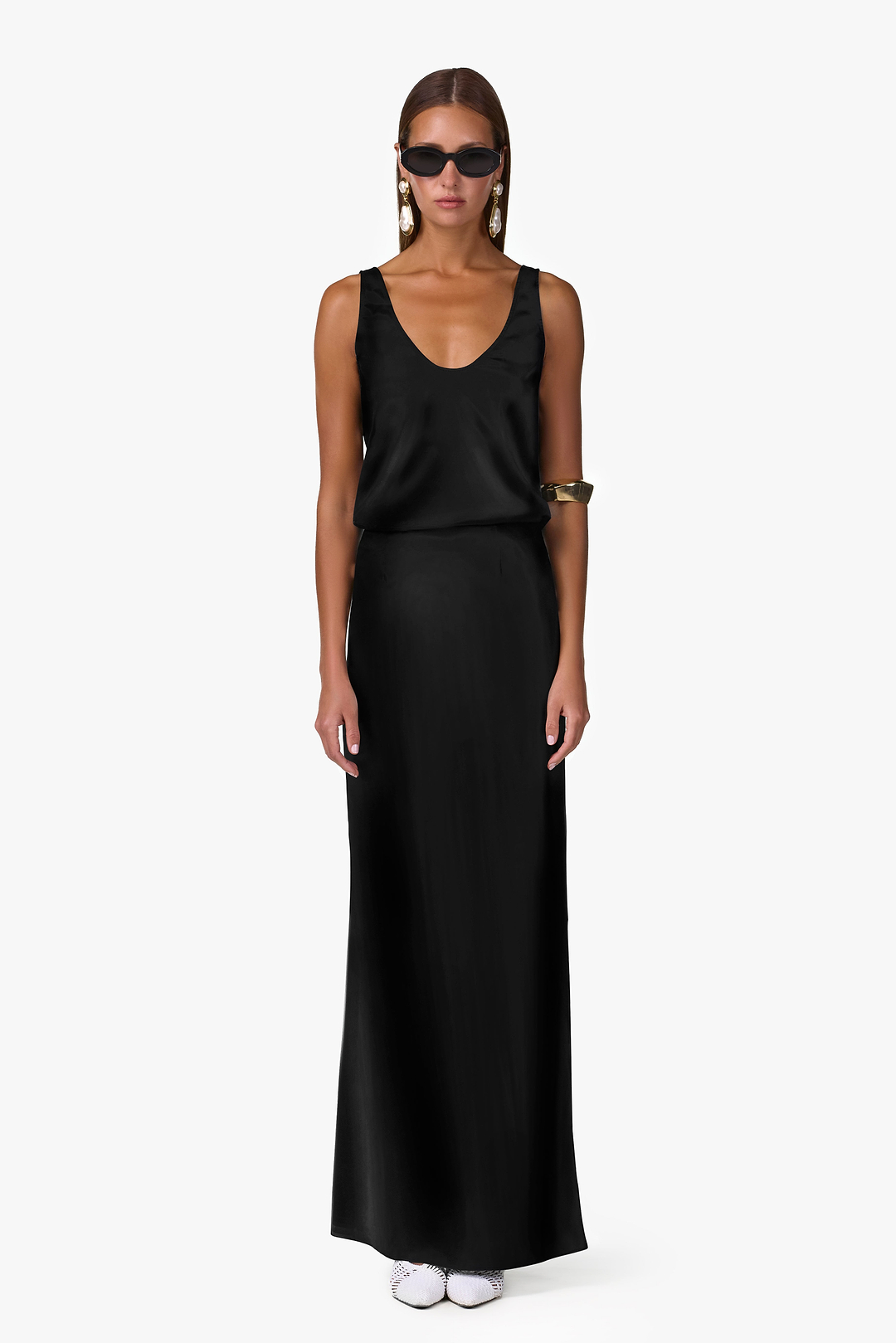Silk Maxi Skirt (Black)