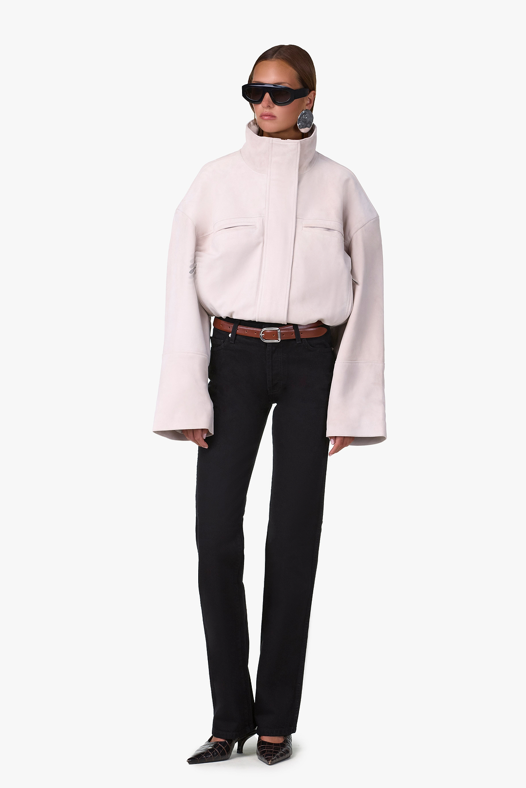 The Suede Bomber Jacket (Taupe)