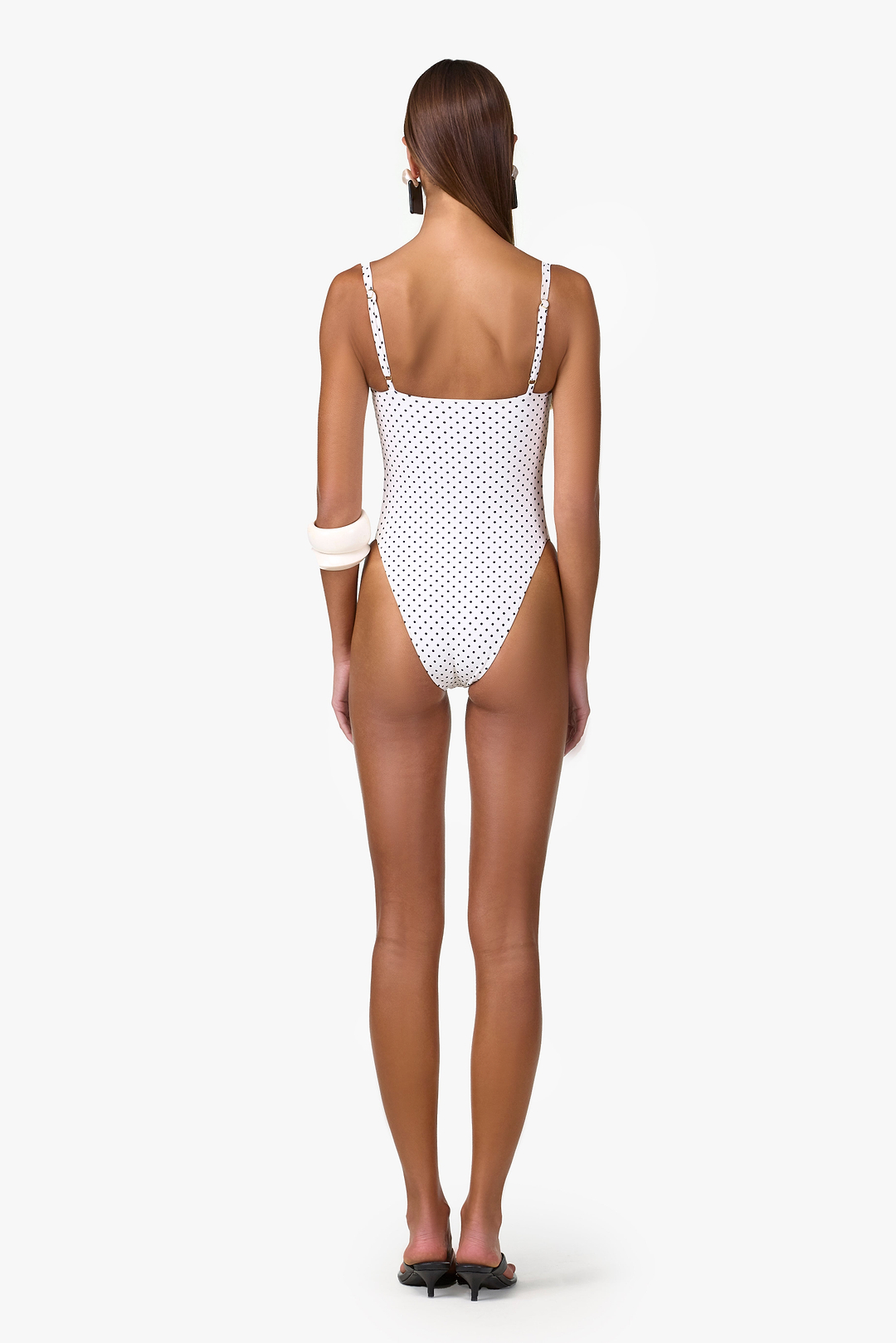Bustier One Piece (Cream Black Polka Dot)