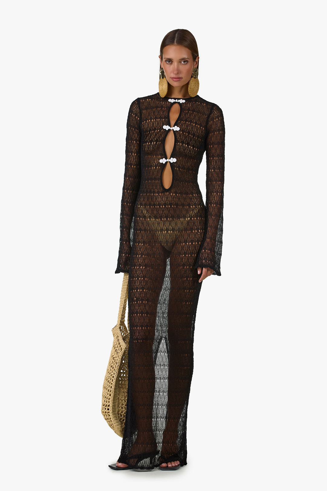 SAME Keyhole Crochet Dress | Black | Women's Dress
