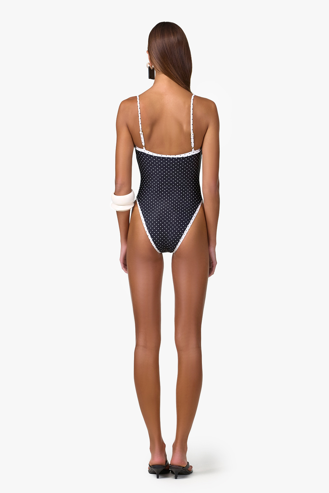 Colorblock One Piece (Black Cream Polka Dot/Cream)