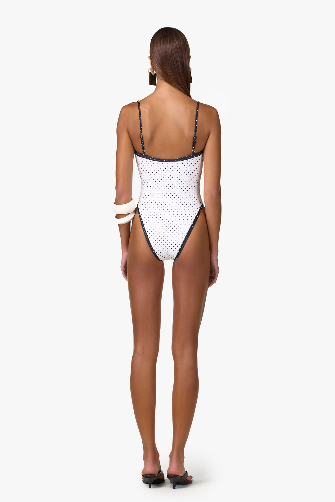 Colorblock One Piece (Cream Black Polka Dot/Black)