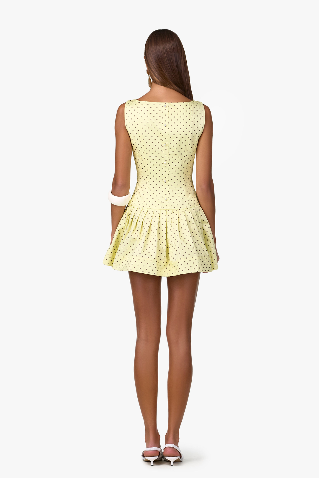 Poplin Mini Dress (Yellow Polka Dot)