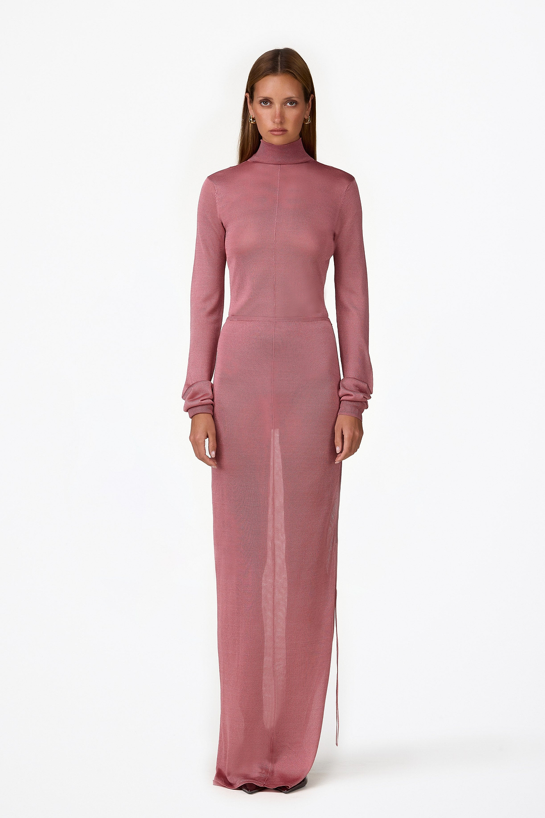 Open Back Knit Bodysuit (Dusty Mauve Shimmer)