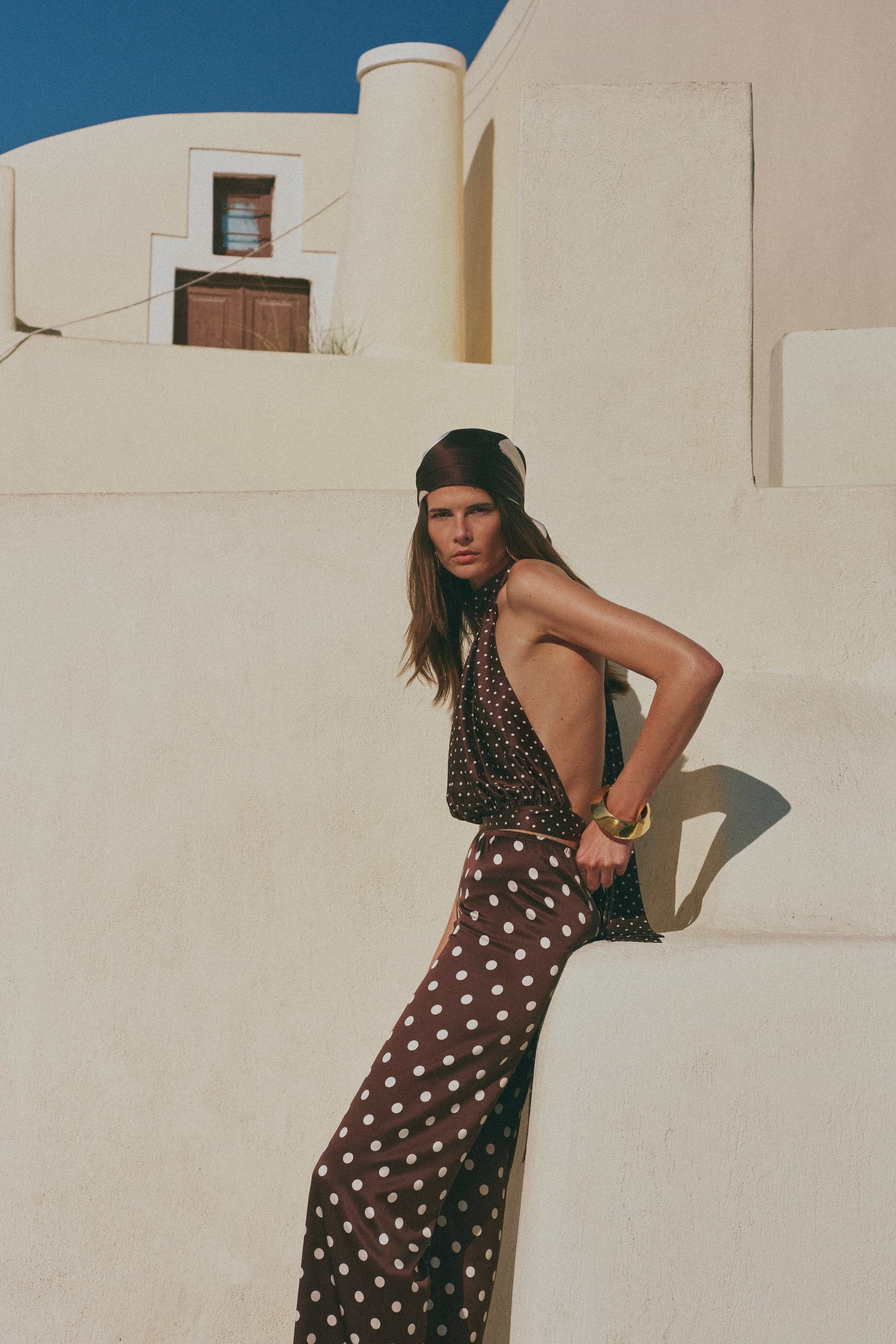 SAME Silk Pant | Chocolate Brown Polka Dot | Women's Pants