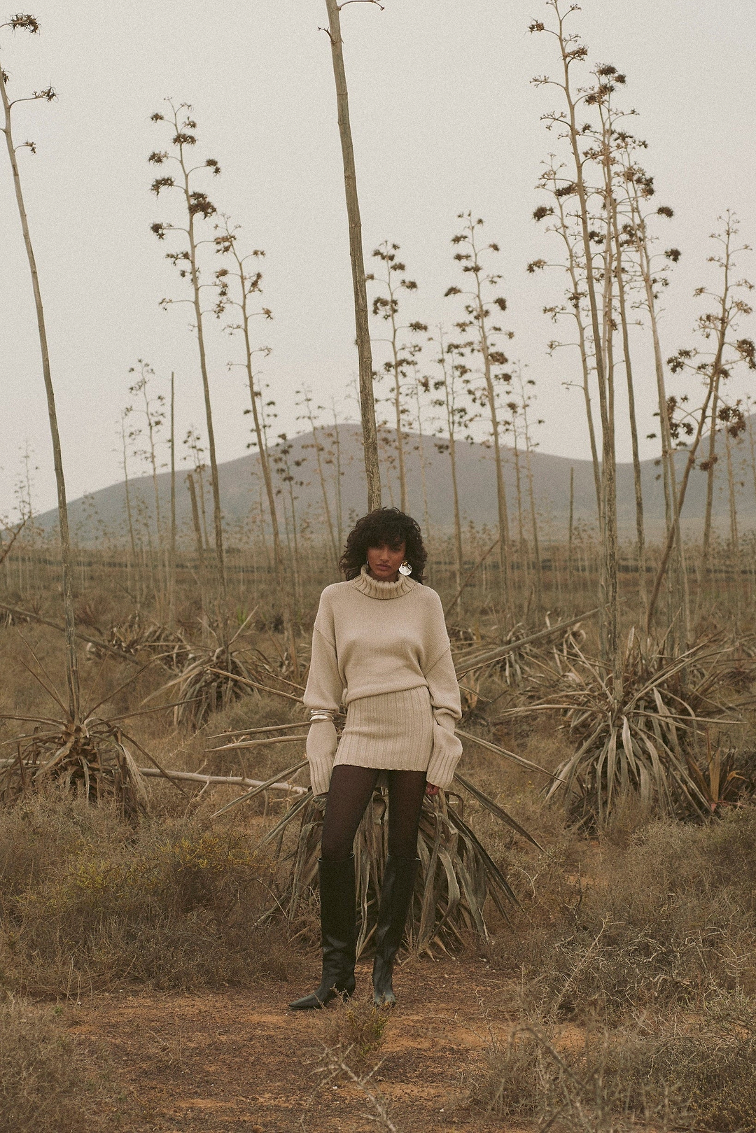 Knit Sweater Dress (Taupe)