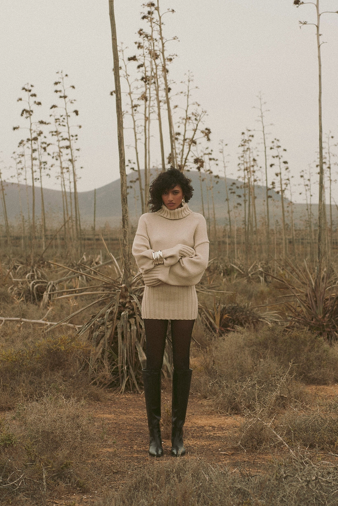 Knit Sweater Dress (Taupe)