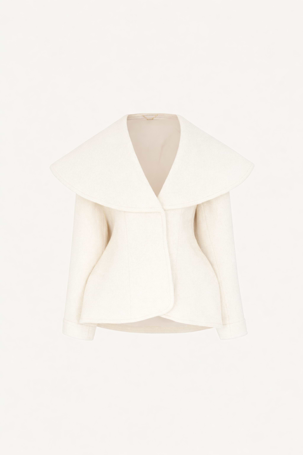Short Wool Coat (Cream)