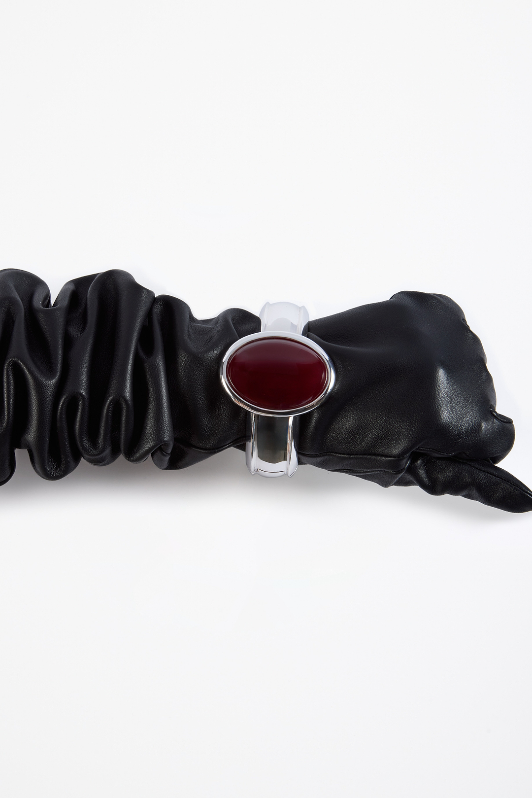 Stone Cuff (Silver/Oxblood)