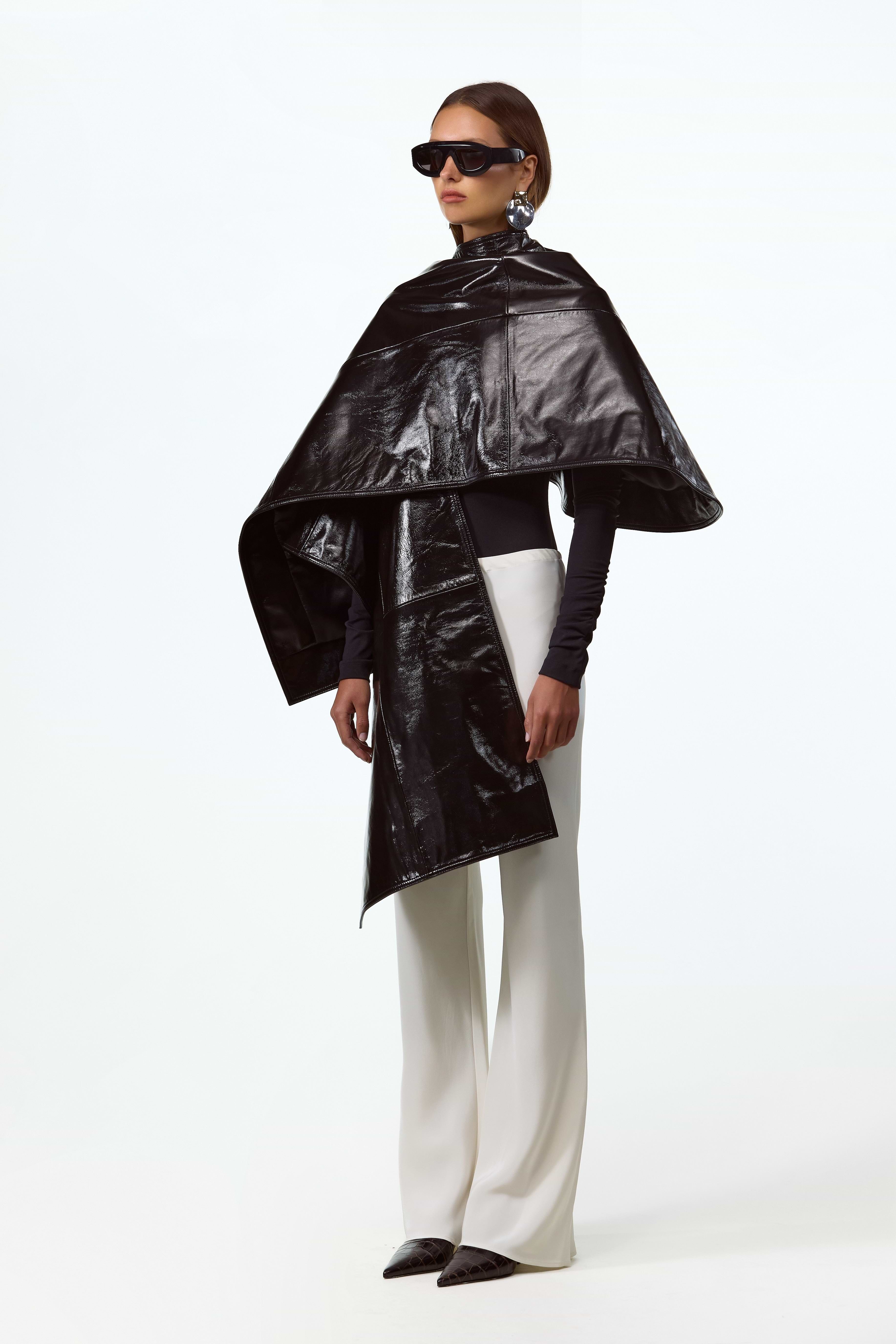 SAME | LEATHER WRAP CAPE | Black | Women's Outerwear