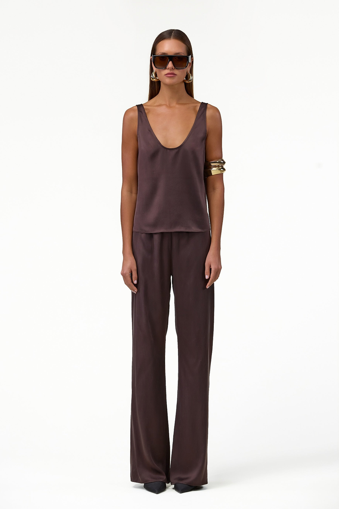 Silk Tank (Chocolate Brown)