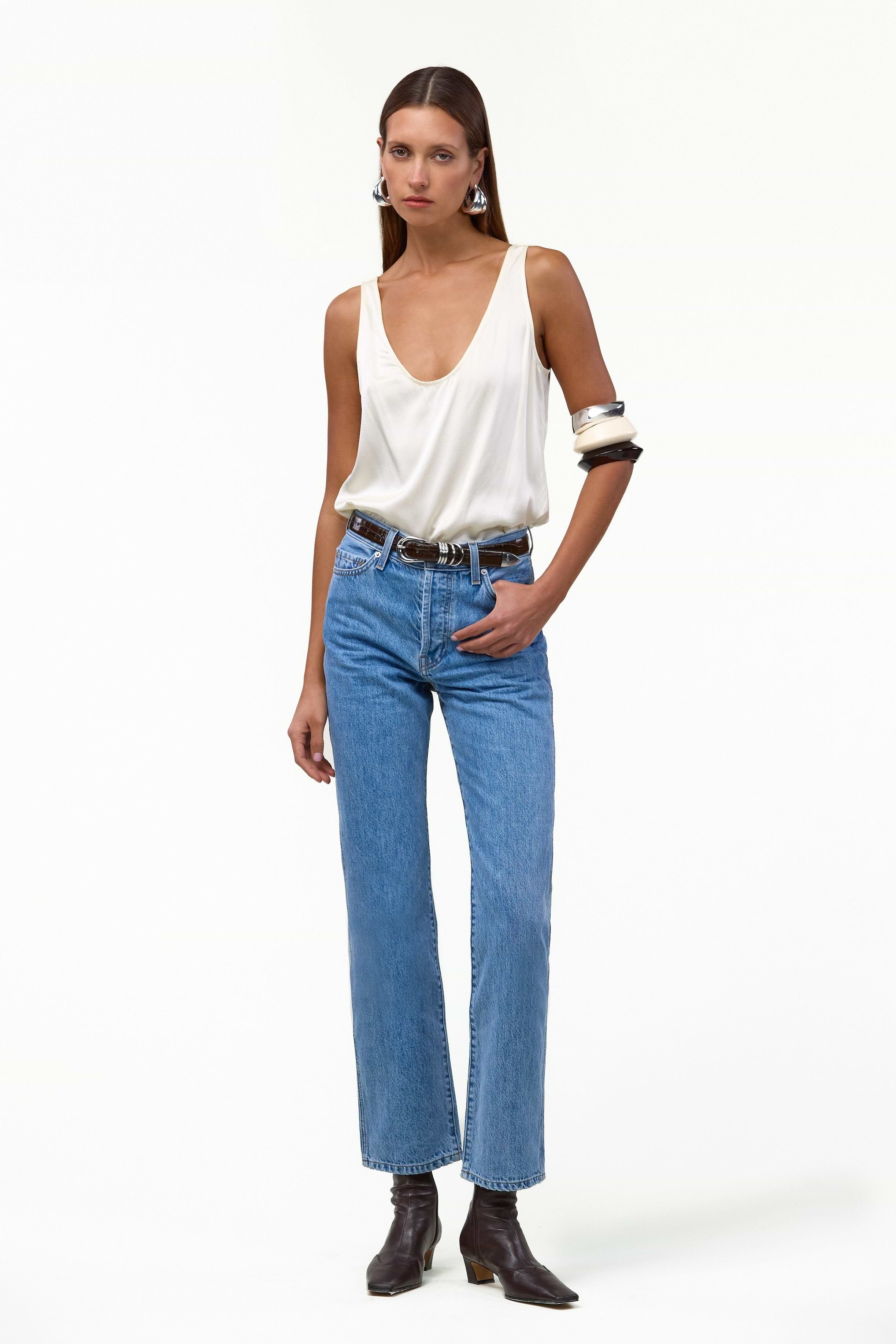 The Straight Ankle Jean (Classic Blue)