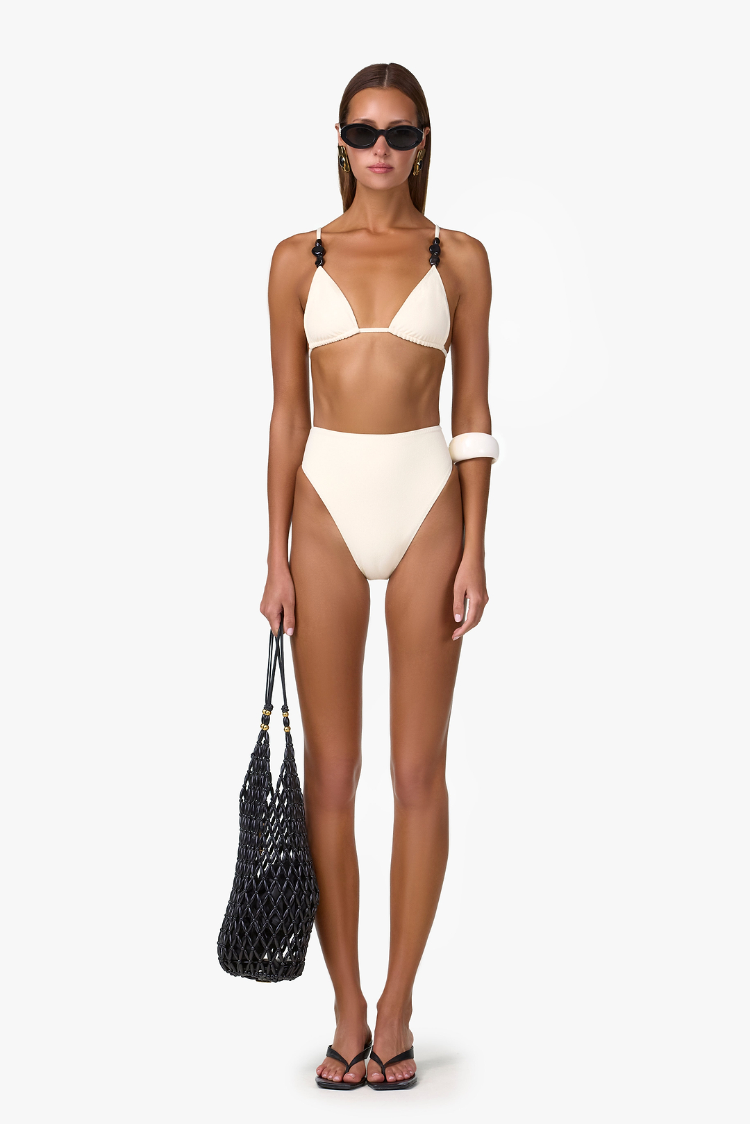 High Rise Bottom (Faux Suede Cream)