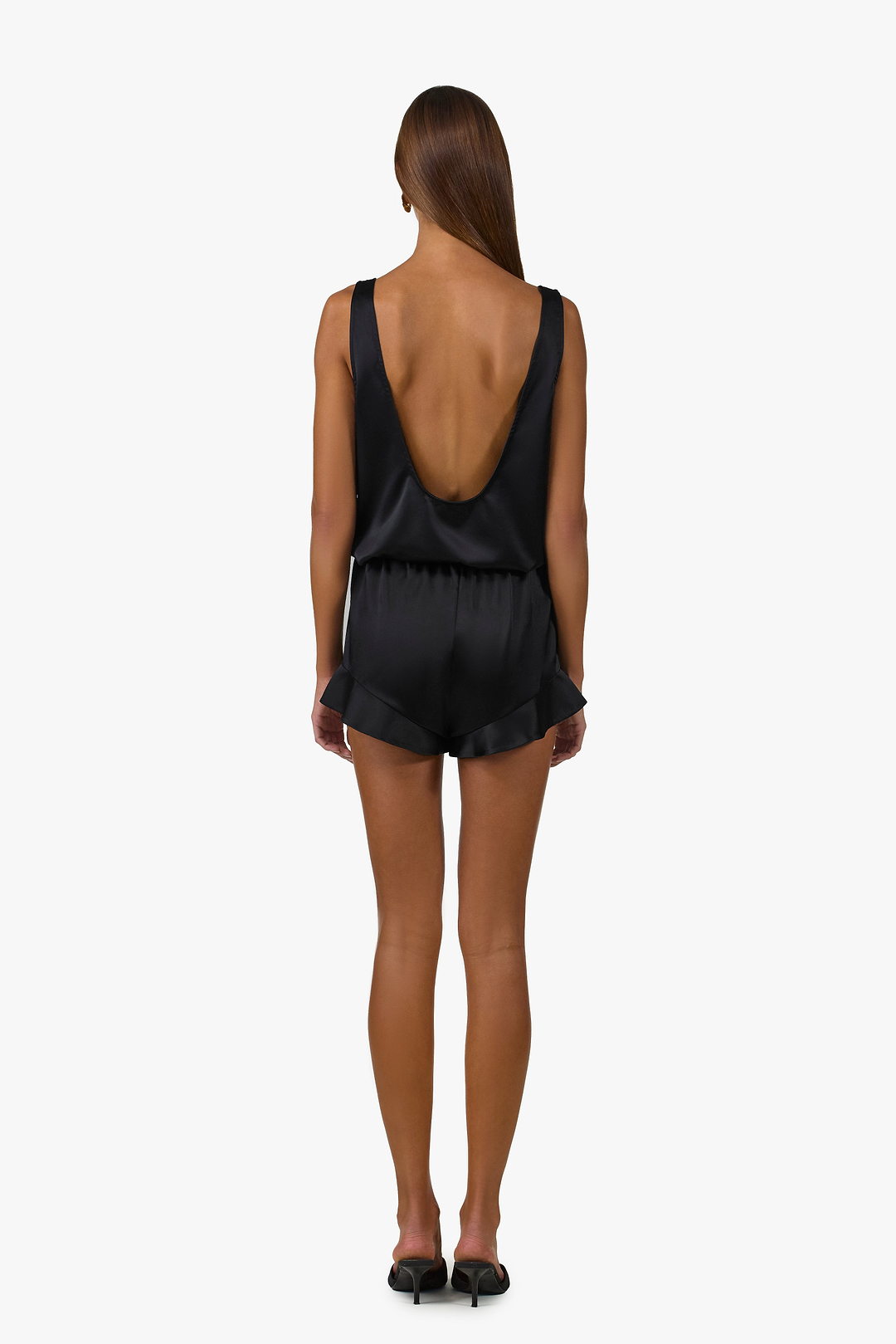 Silk Ruffle Short (Black)