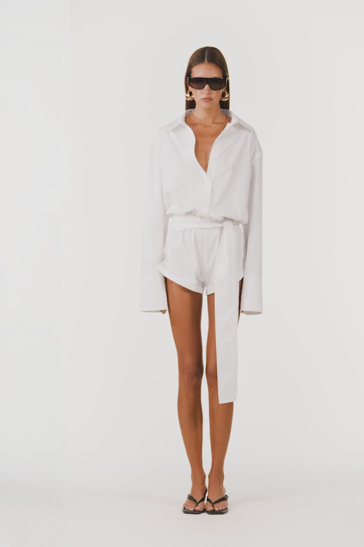 Poplin Romper (White)