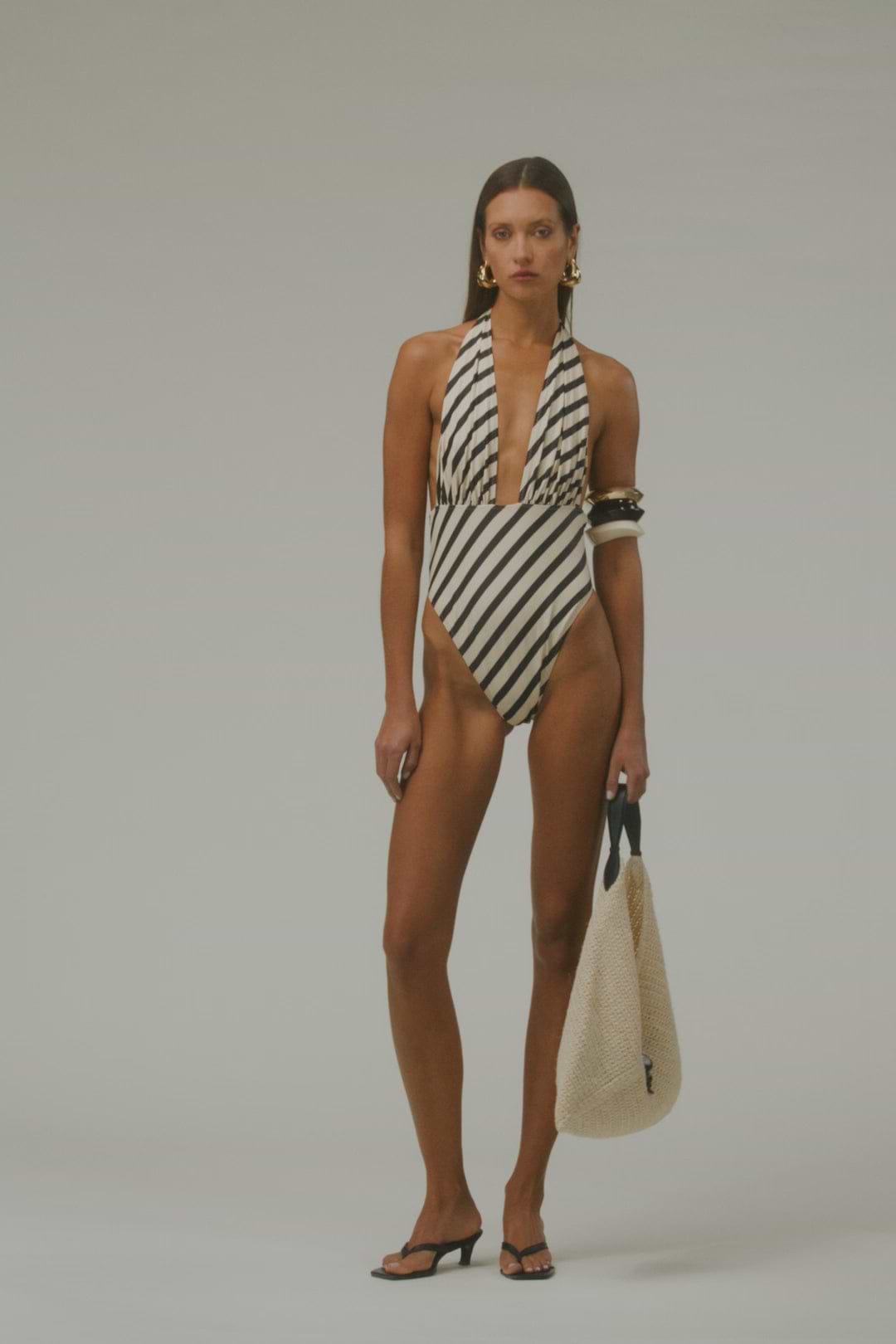 V One Piece (Diagonal Stripe)
