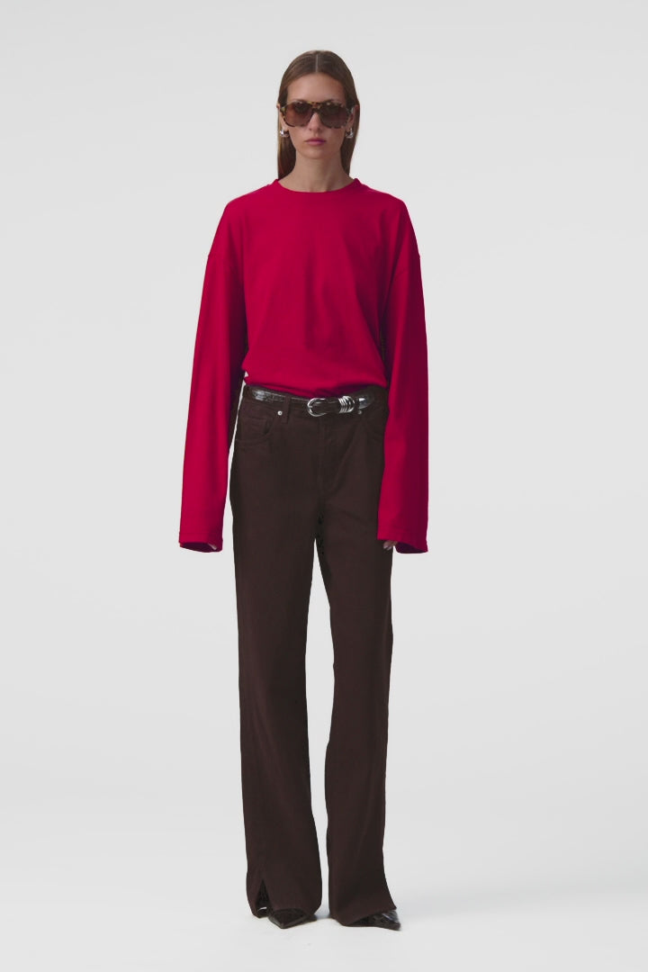 The Boyfriend Long Sleeve Tee (Red)