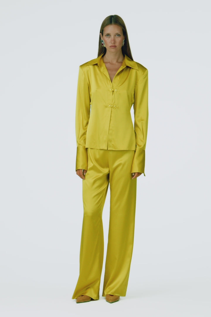 Silk Pant (Chartreuse)
