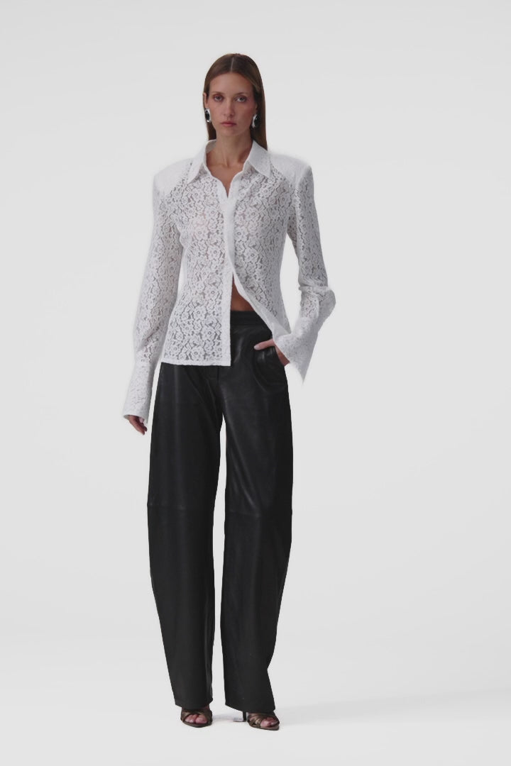 Tailored Lace Blouse (White)