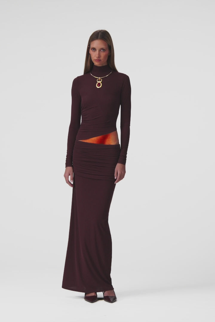 Cut Out Gown (Chocolate Brown)