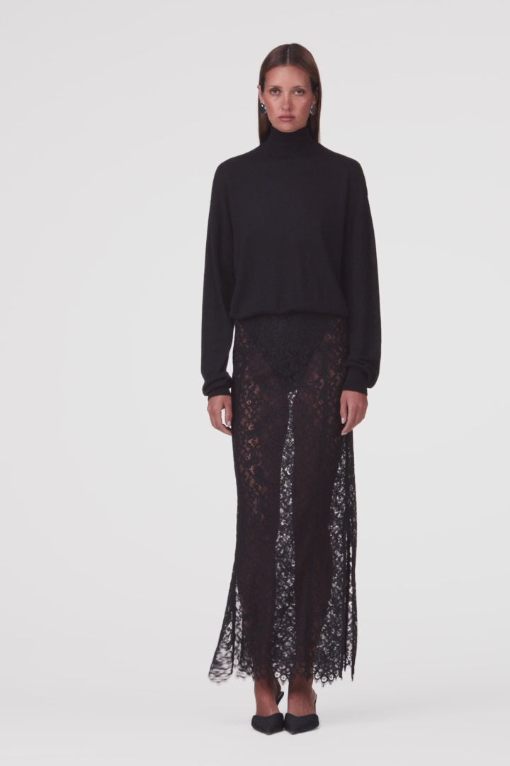 Relaxed Cashmere Turtleneck (Black)